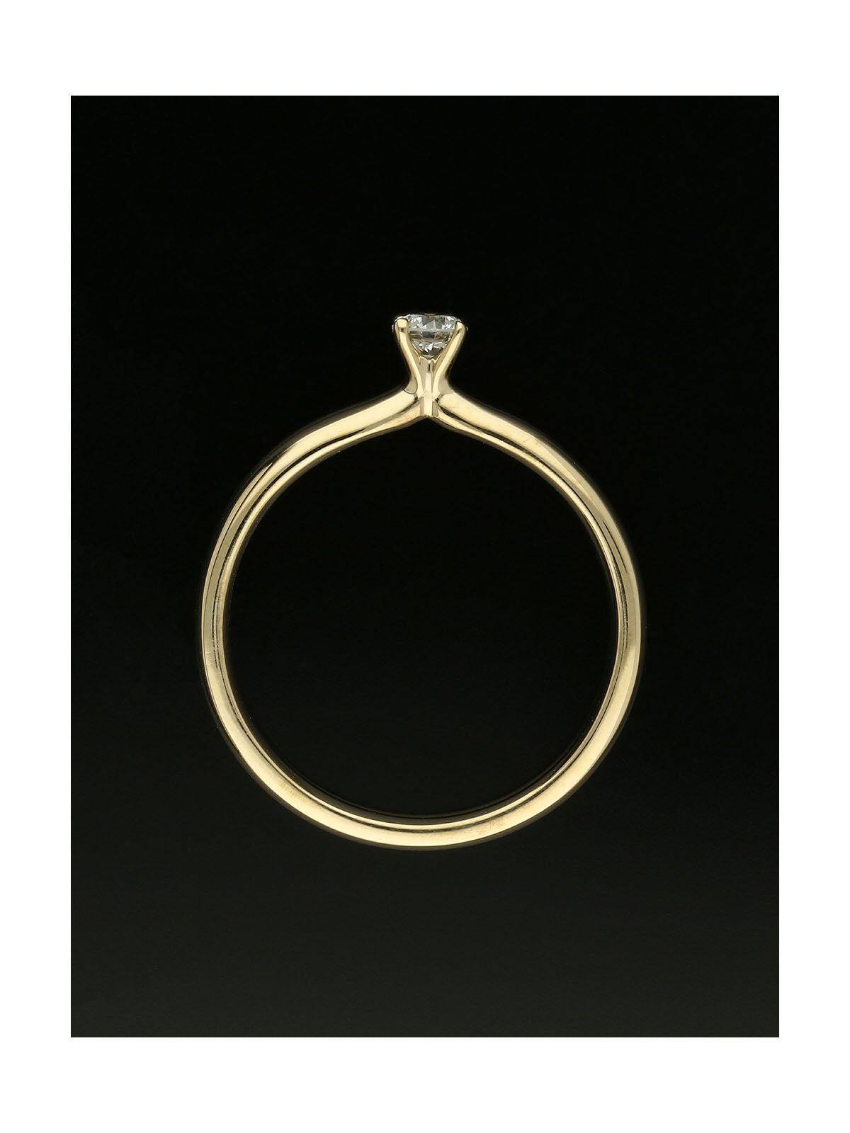 Diamond Solitaire Engagement Ring 0.15ct Round Brilliant Cut in 9ct Yellow Gold
