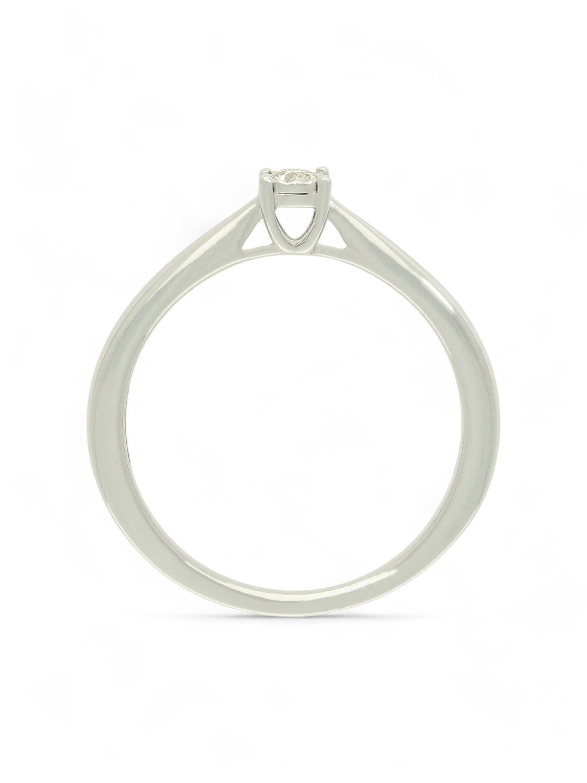 Diamond Solitaire Miracle Set Engagement Ring 0.05ct Round Brilliant Cut in 9ct White Gold