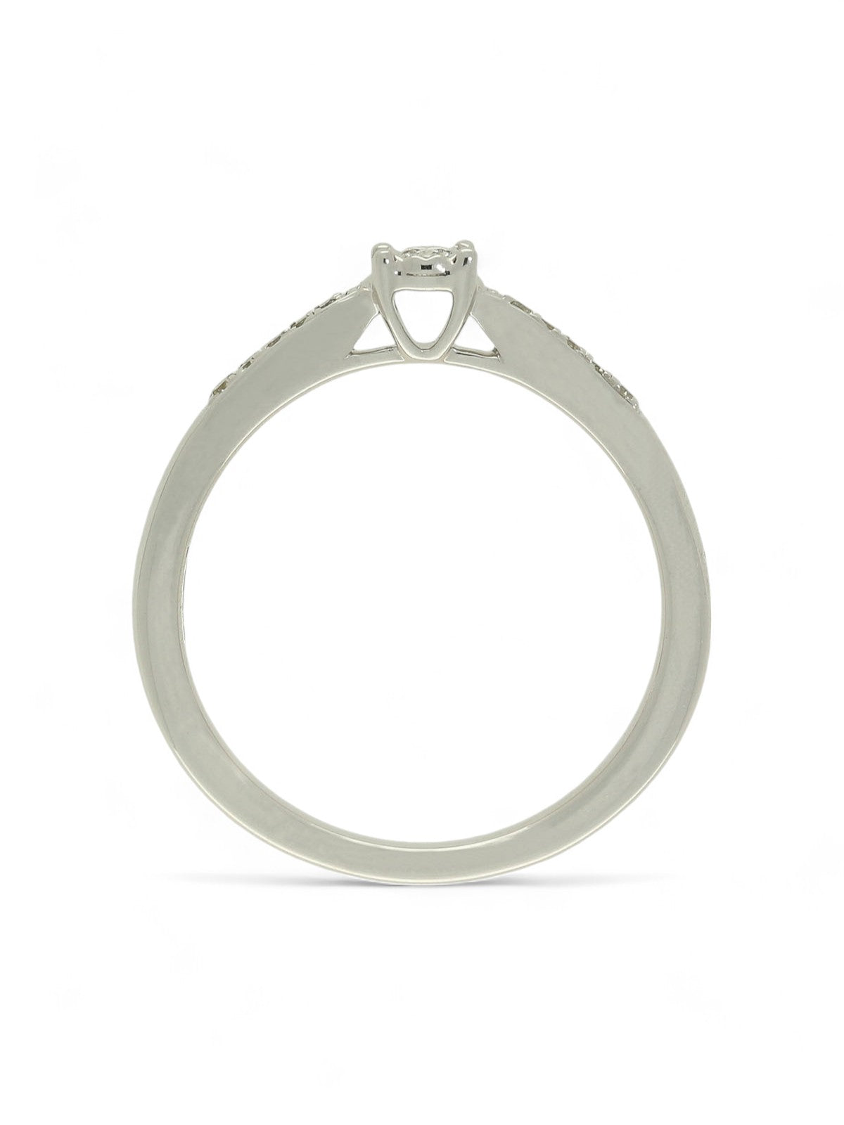 Diamond Solitaire Miracle Set Engagement Ring 0.10ct Round Brilliant Cut in 9ct White Gold