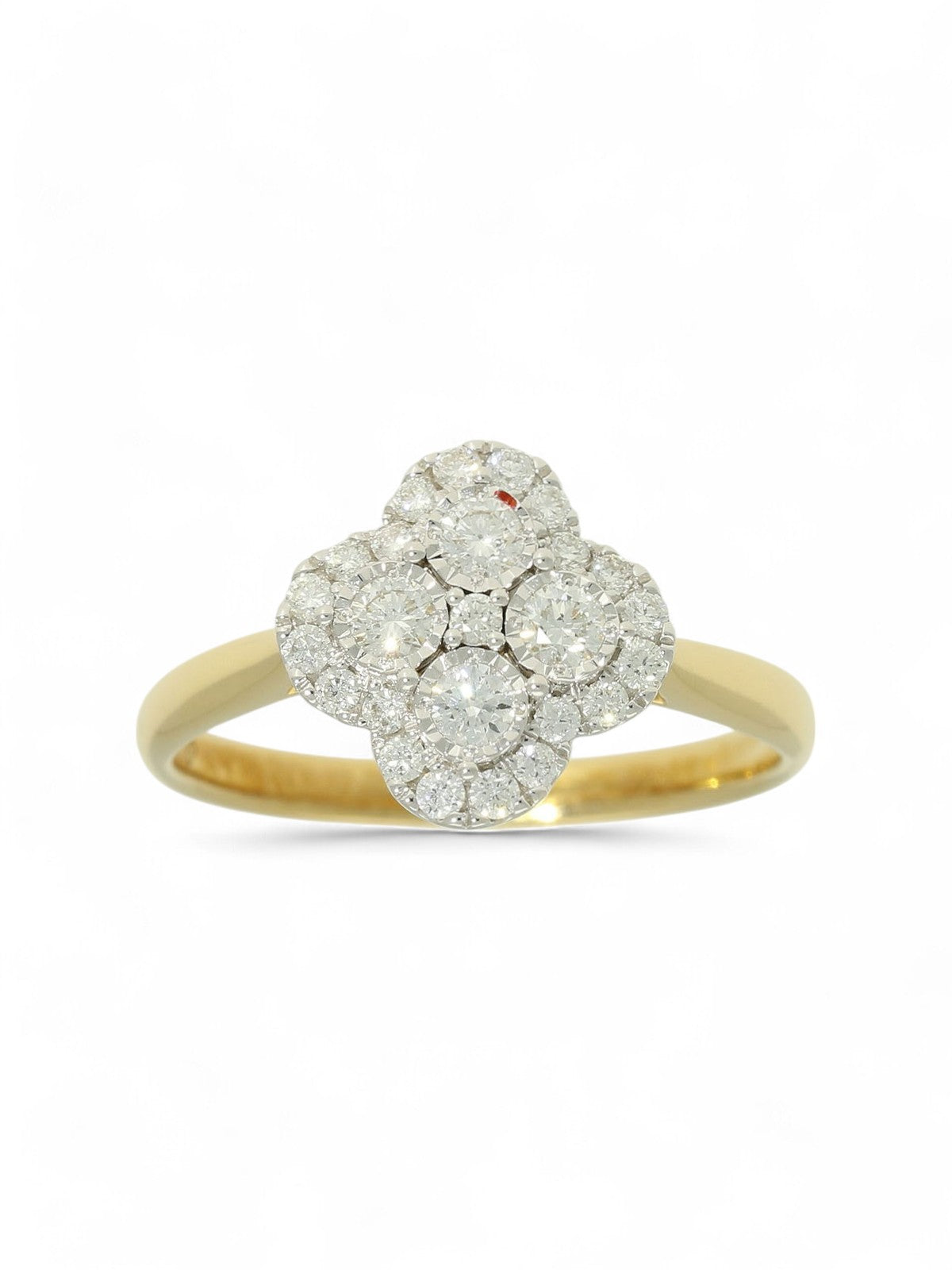 Diamond Cluster Ring 0.46ct Round Brilliant Cut in 18ct Yellow and White Gold