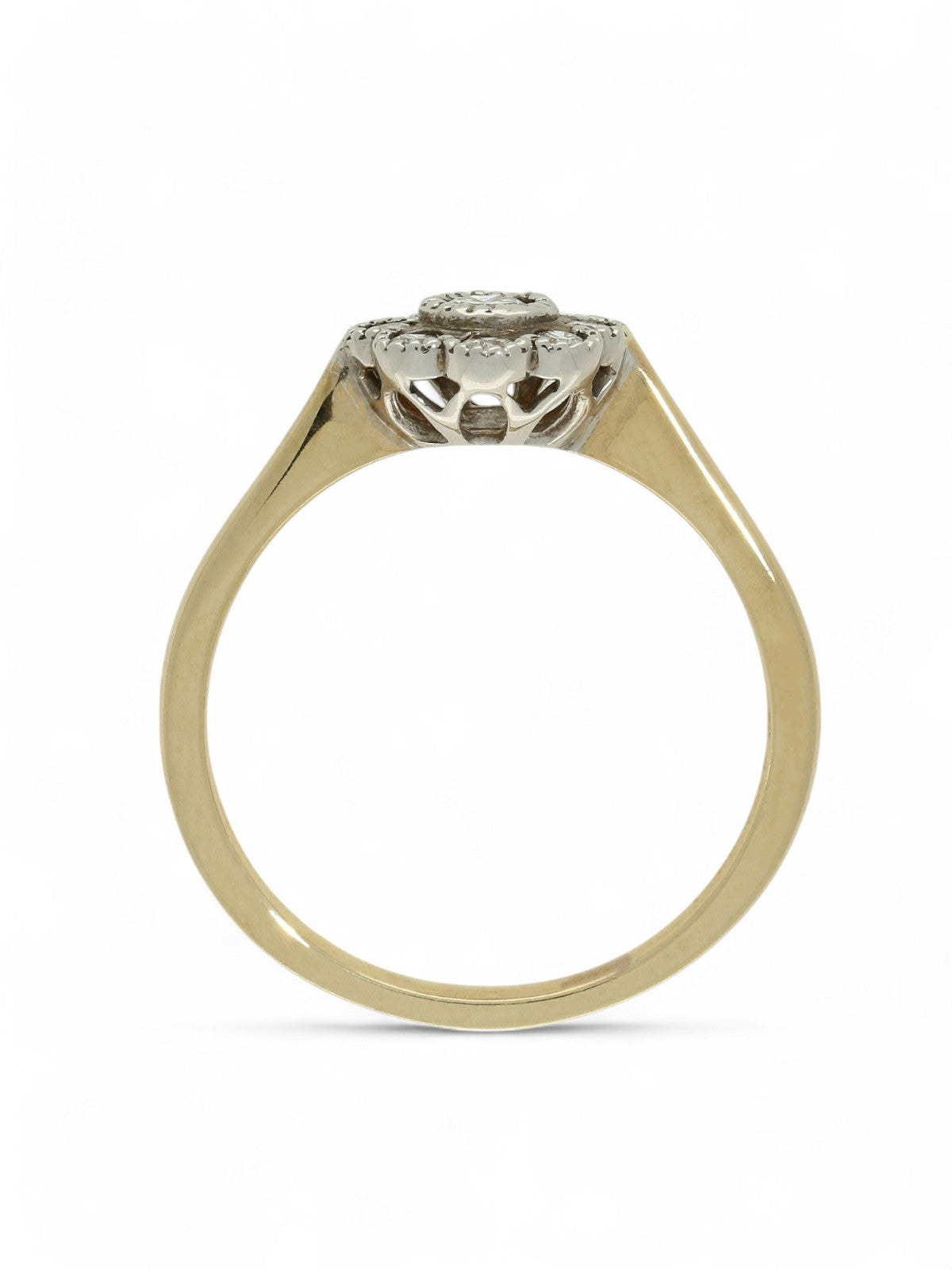 SALE Diamond Set Floral Cluster Ring in 9ct Yellow & White Gold