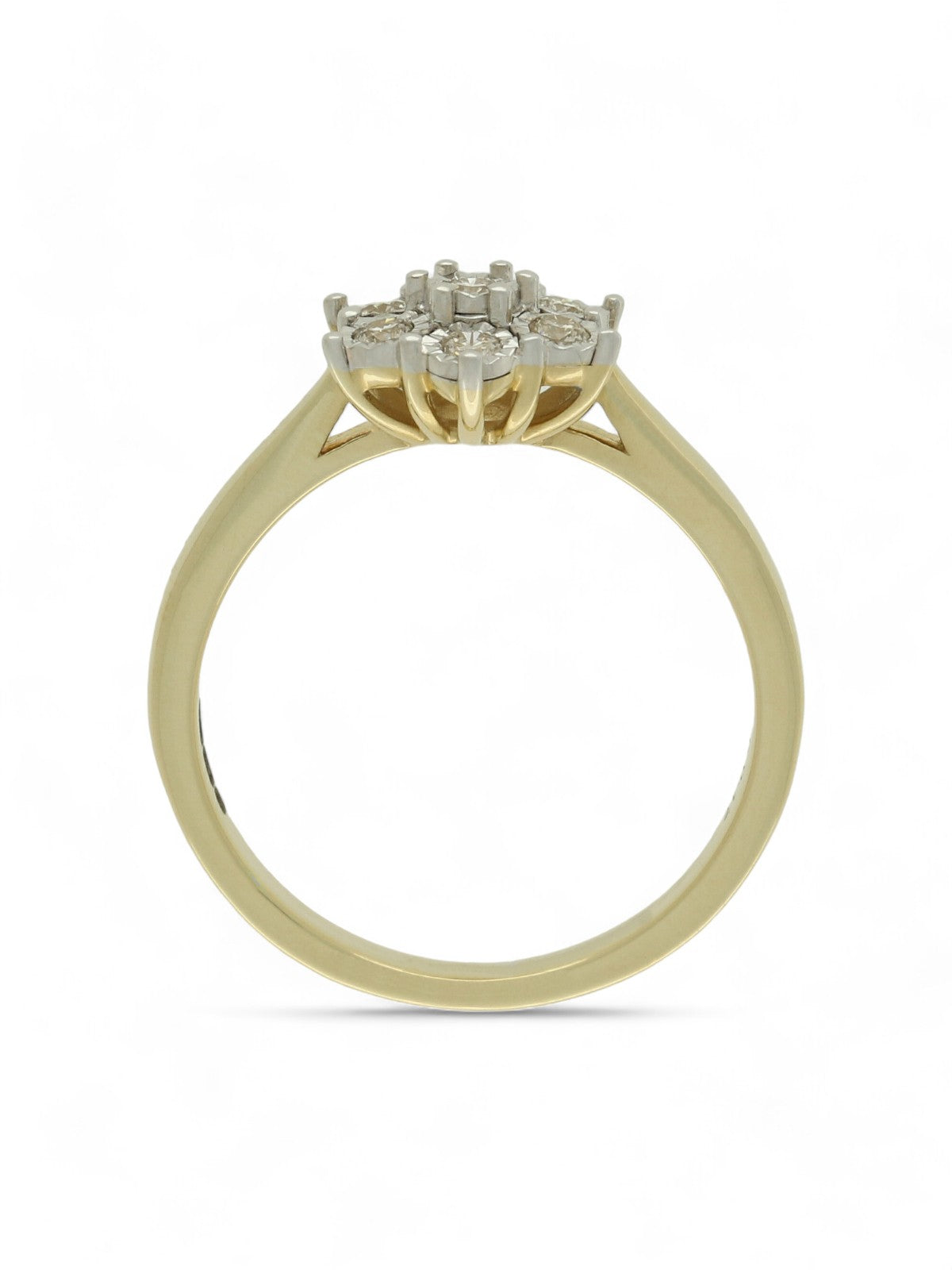 Diamond Cluster Ring 0.17ct Round Brilliant Cut in 9ct Yellow & White Gold