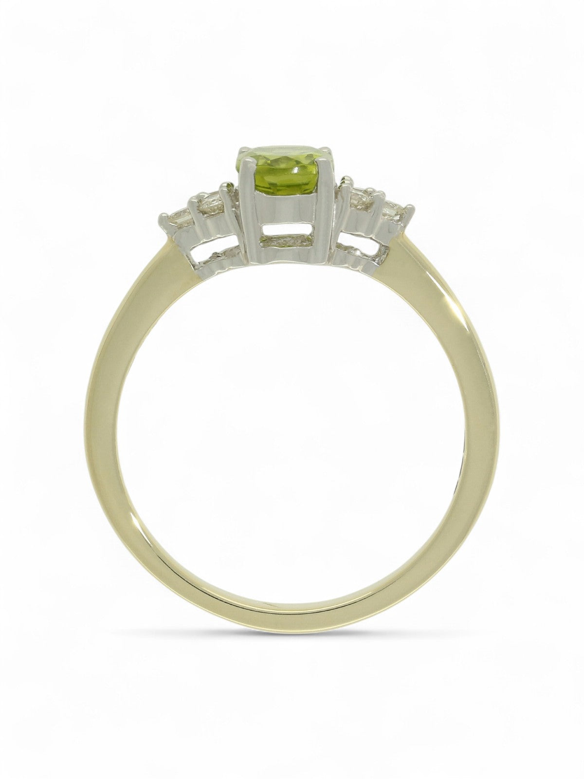 Emerald & Diamond Trefoil Ring in 9ct Yellow Gold