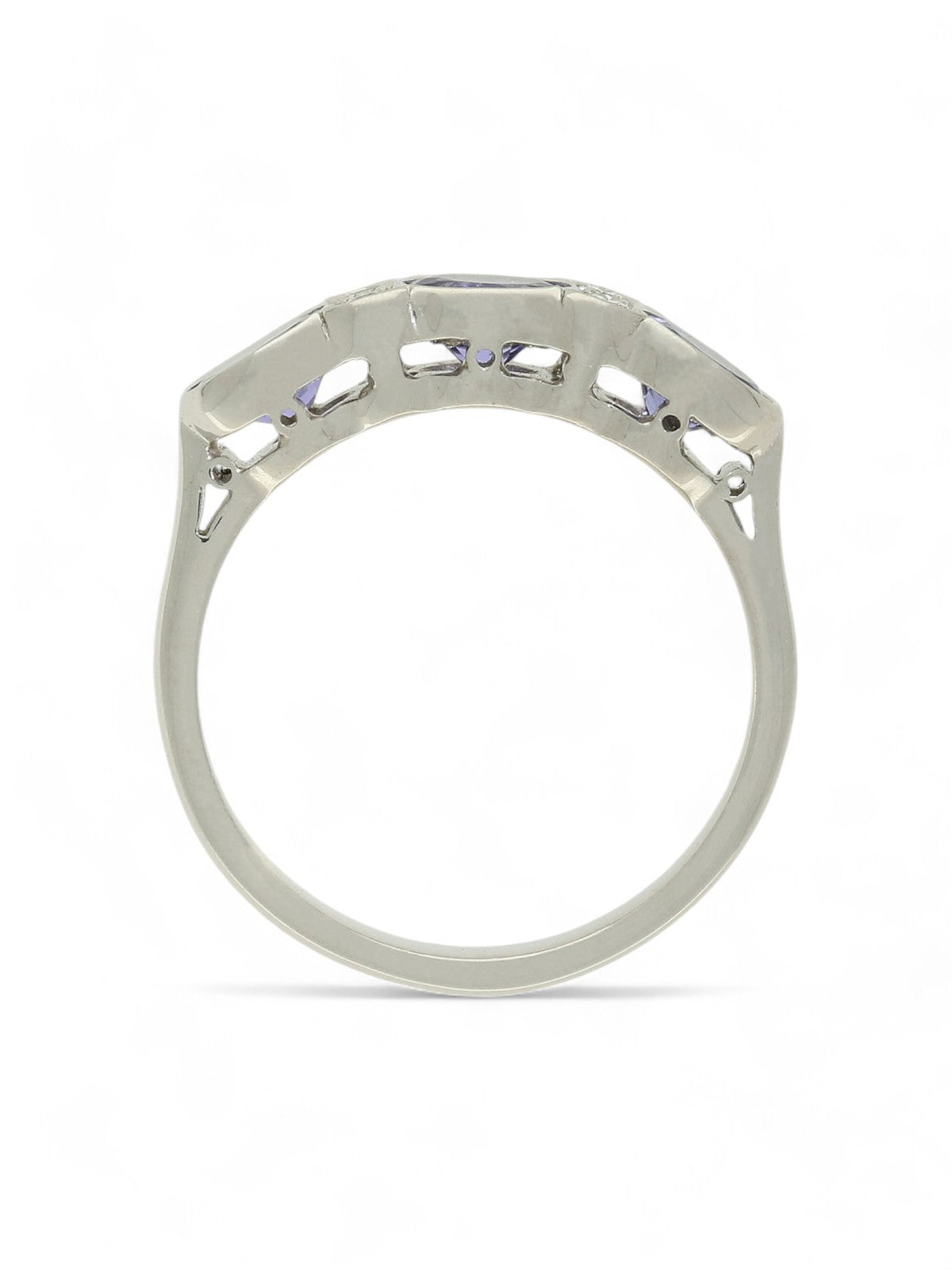 Tanzanite & Diamond Seven Stone Ring in 18ct White Gold