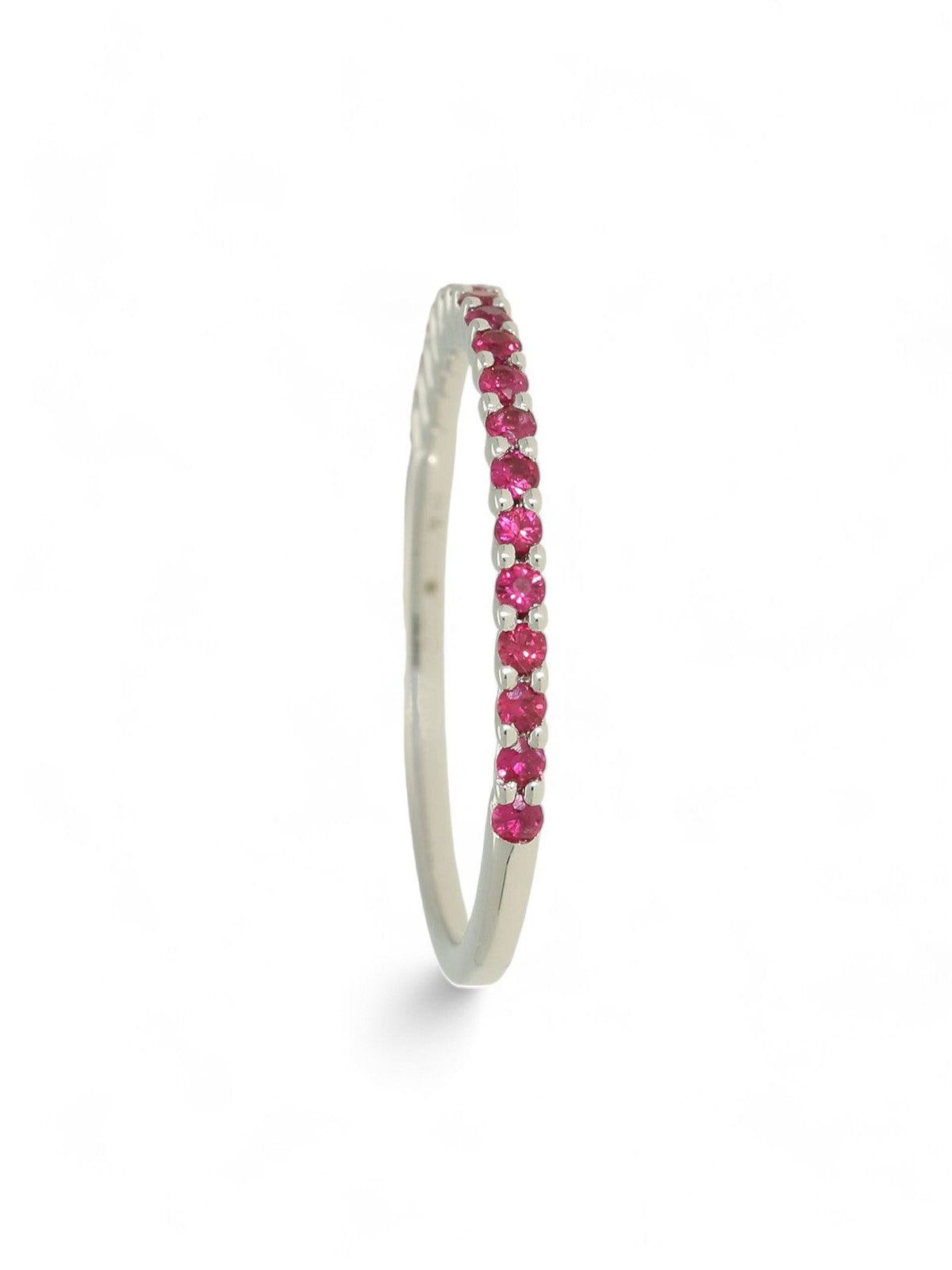Ruby Half Eternity Ring in 9ct White Gold