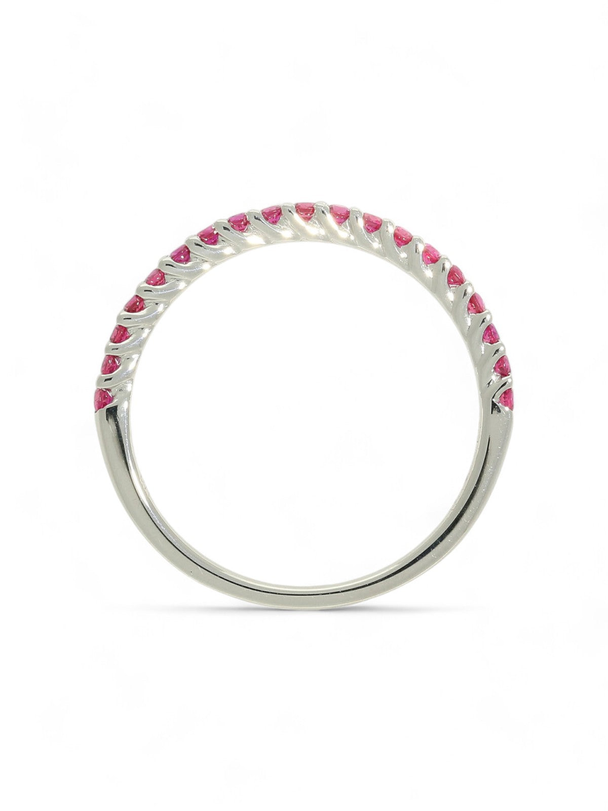 Ruby Half Eternity Ring in 9ct White Gold