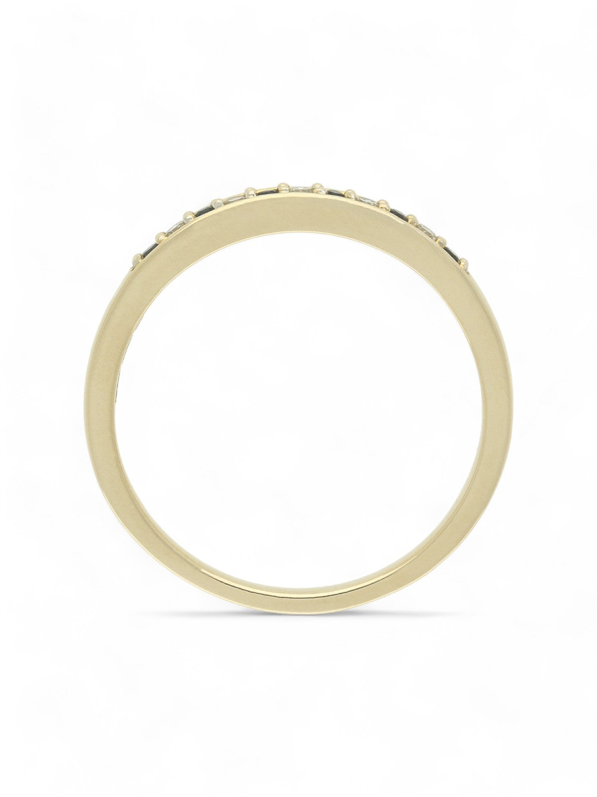 Sapphire & Diamond Half Eternity Ring in 9ct Yellow Gold