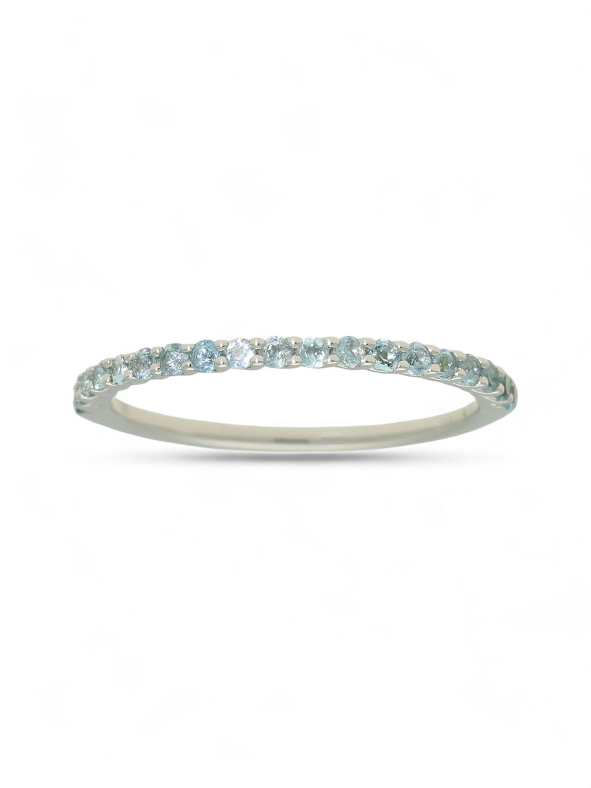 Blue Topaz Half Eternity Ring in 9ct White Gold