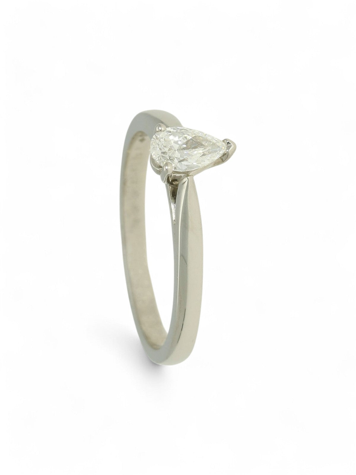 Diamond Solitaire Engagement Ring 0.30ct Pear Cut in Platinum