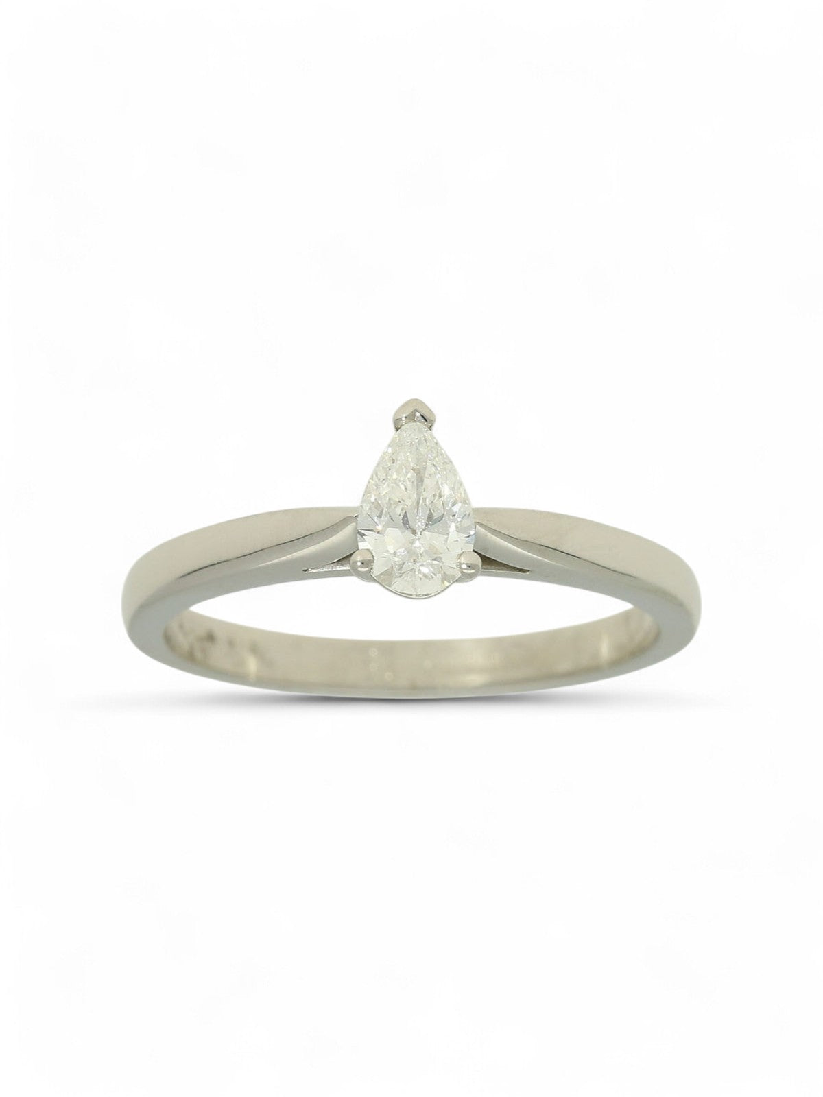 Diamond Solitaire Engagement Ring 0.30ct Pear Cut in Platinum