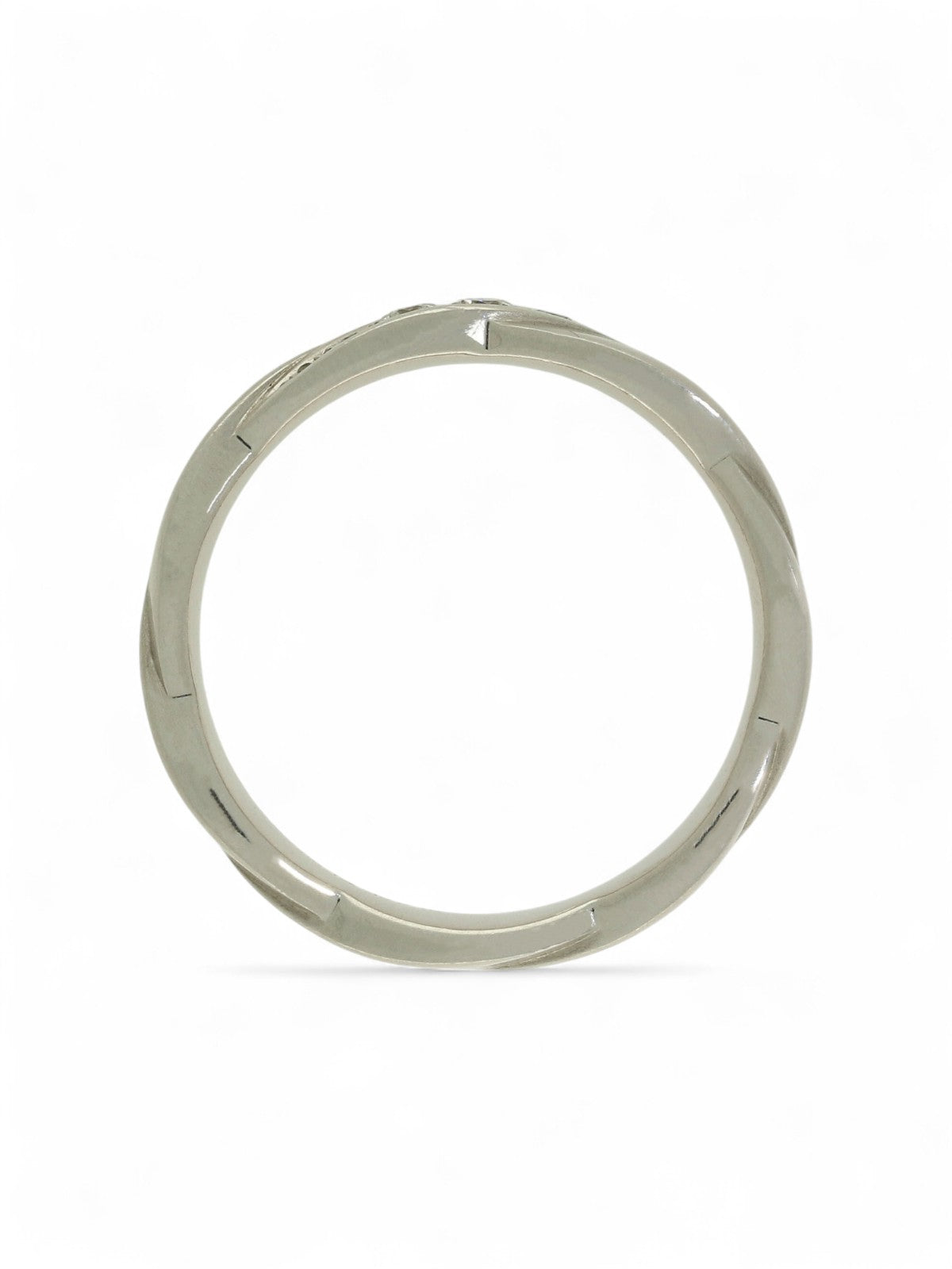 Platinum Diamond Set Wave Design Wedding Ring