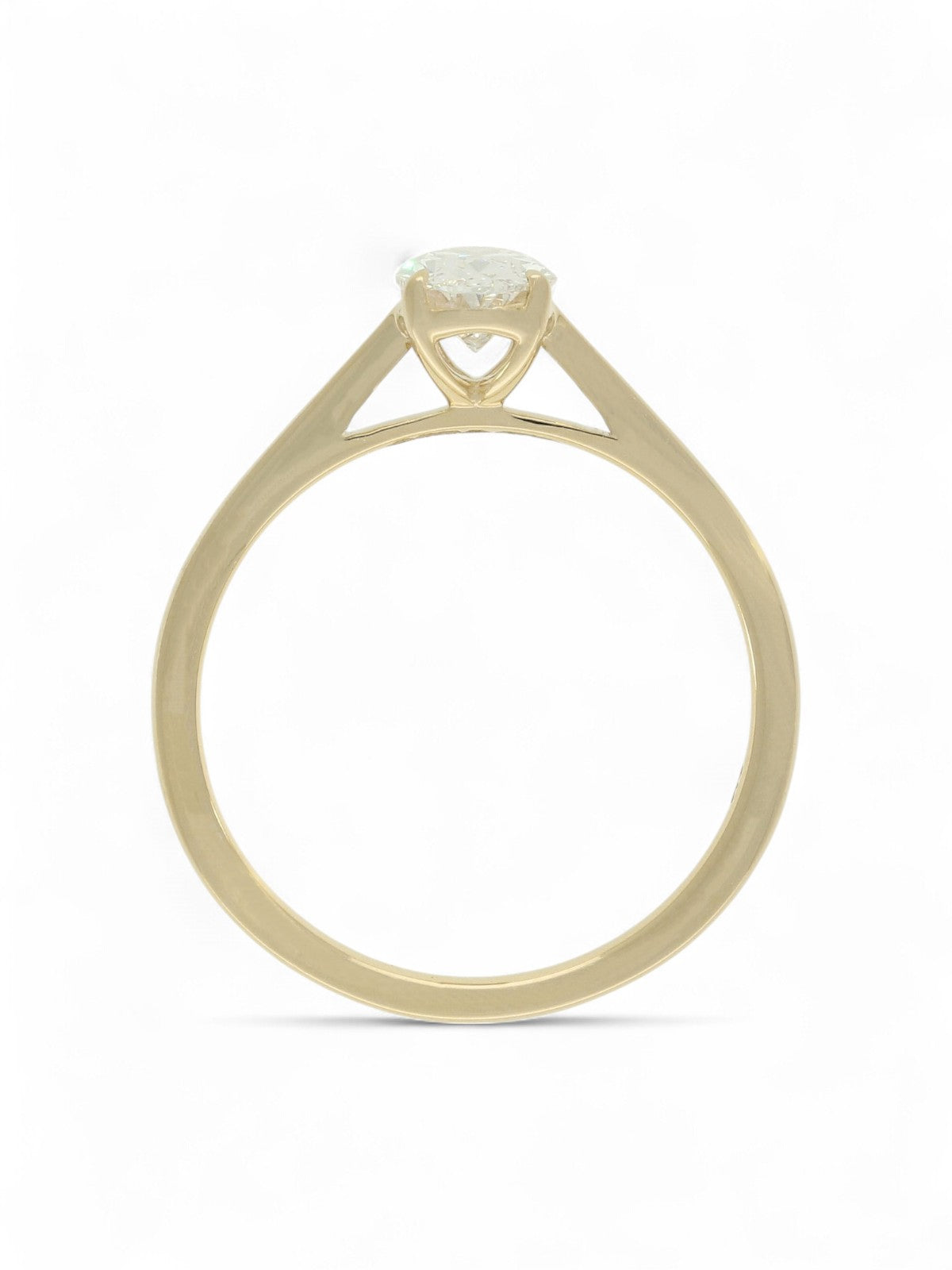 Lab Grown Diamond Solitaire Ring 0.70ct Oval Cut in 9ct Yellow Gold