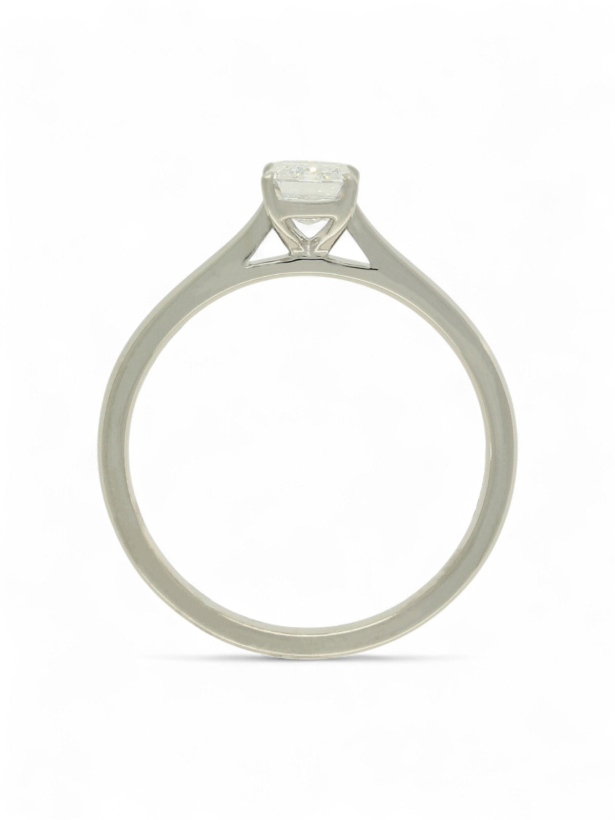 Lab Grown Diamond Solitaire Ring 0.70ct Emerald Cut in Platinum