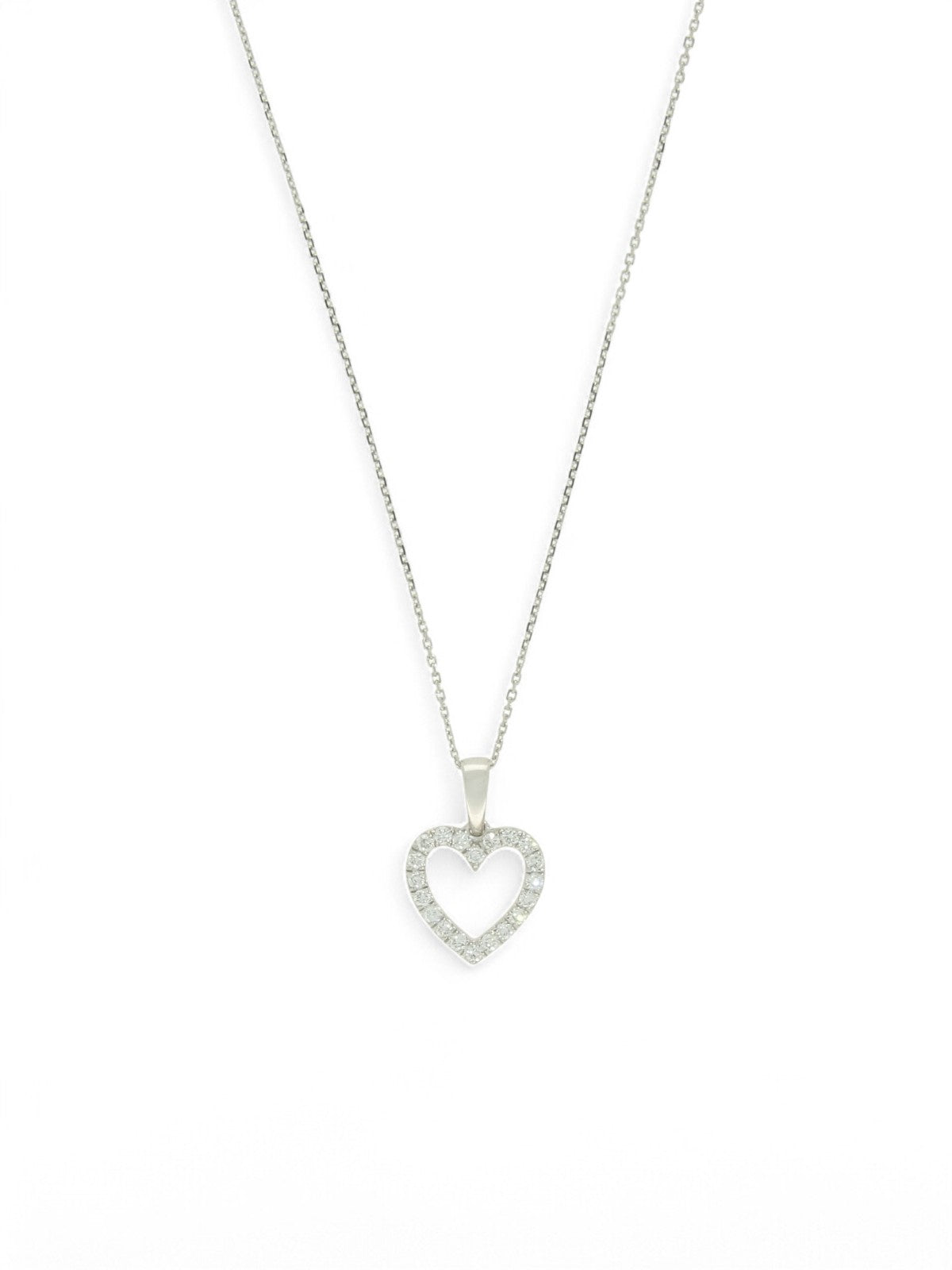 Lab Grown Diamond Heart Pendant 0.25ct Brilliant Cut in 9ct White Gold