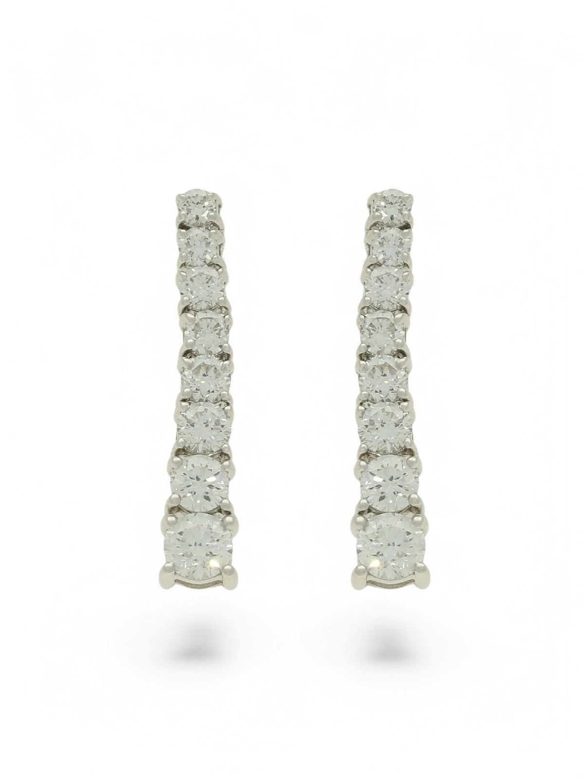 Lab Grown Diamond Drop Earrings 1.09ct Brilliant Cut in 9ct White Gold