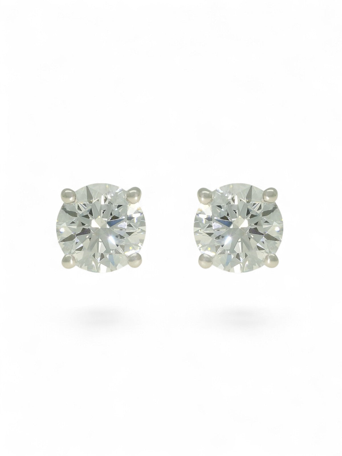 Lab Grown Diamond Solitaire Stud Earrings 2.18ct in 9ct White Gold