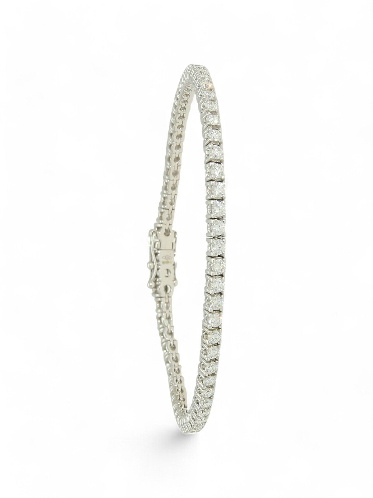 Lab Grown Diamond Bracelet 3.10ct Brilliant Cut in 9ct White Gold