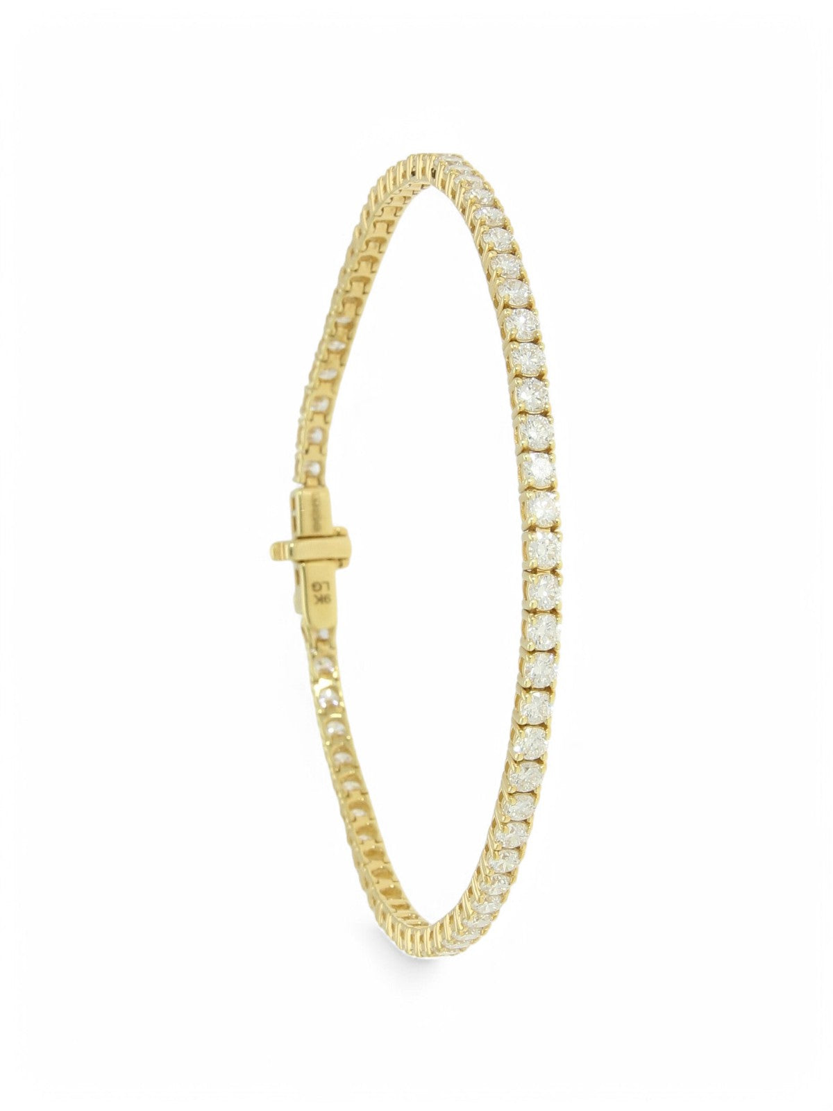 Lab Grown Diamond Bracelet 4.00ct Brilliant Cut in 9ct Yellow Gold