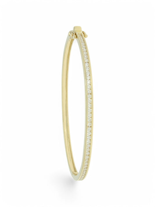 Lab Grown Diamond Bangle 1.00ct Brilliant Cut in 9ct Yellow Gold