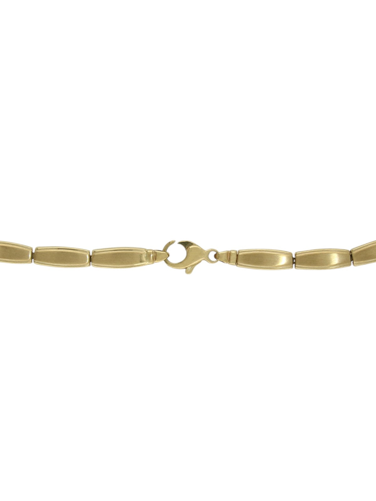 Satin & Polished Oblong Link Necklace 45cm in 9ct Yellow Gold