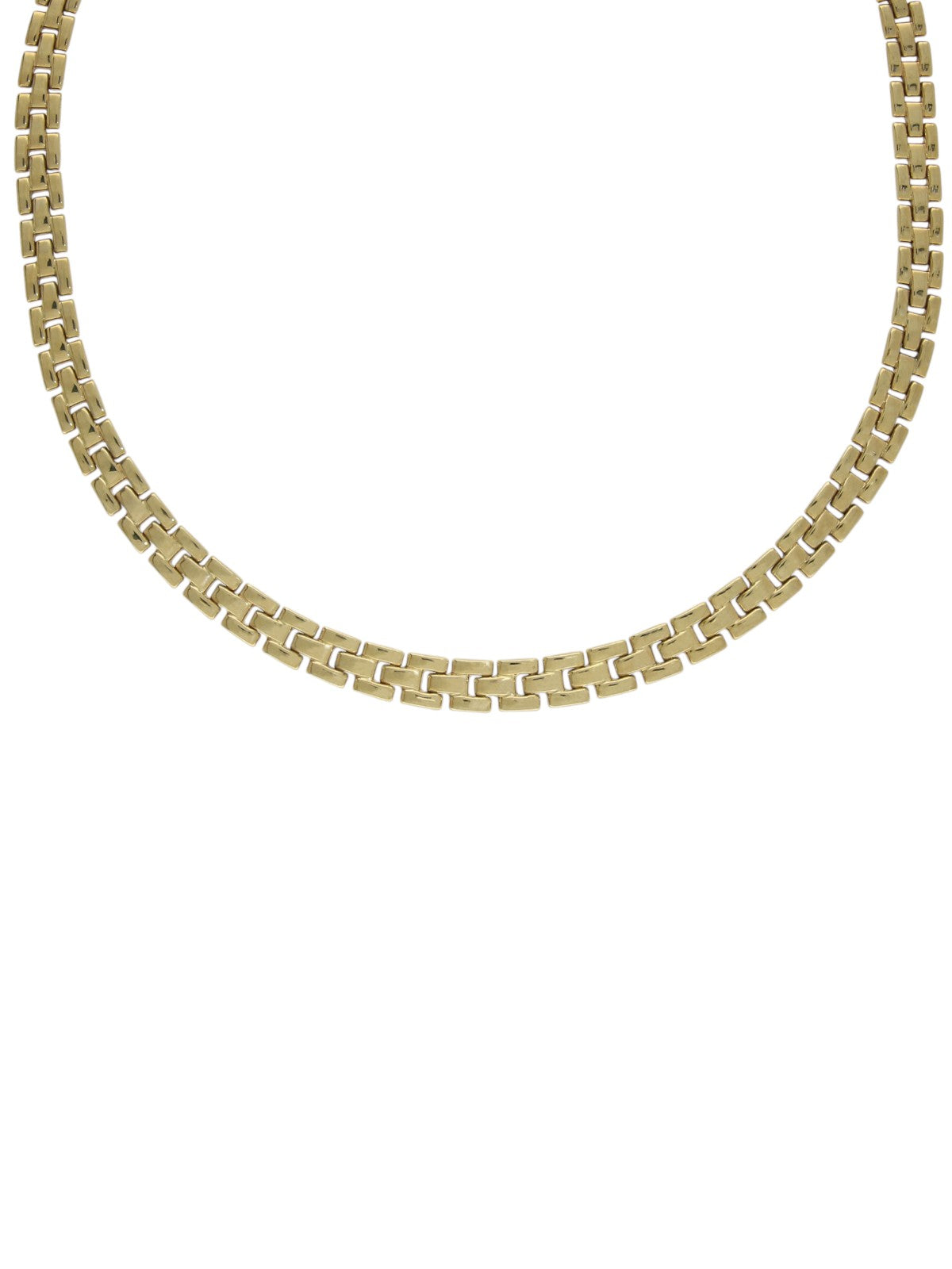 Three Row Brick Necklace in 9ct Yellow Gold