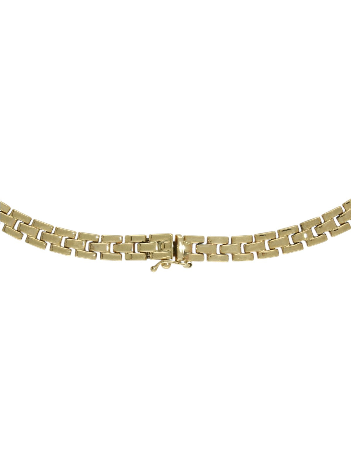 Three Row Brick Necklace in 9ct Yellow Gold