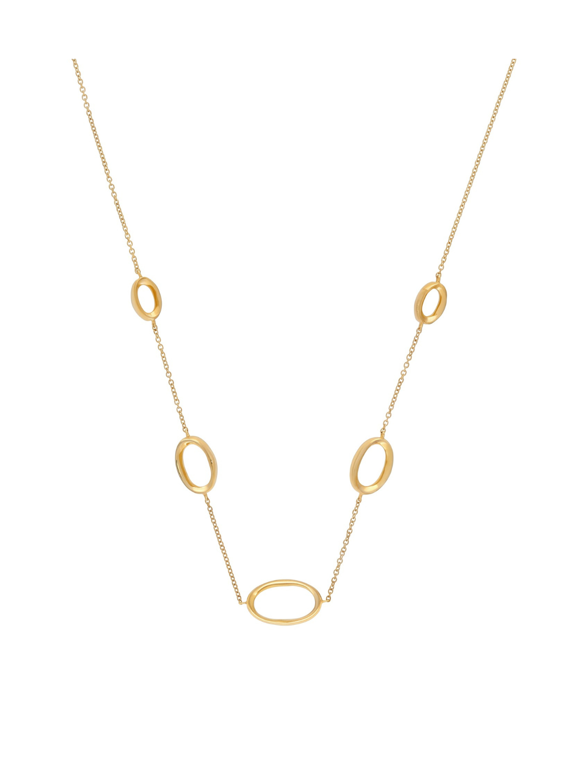 Graduated Oval Necklace in 9ct Yellow Gold