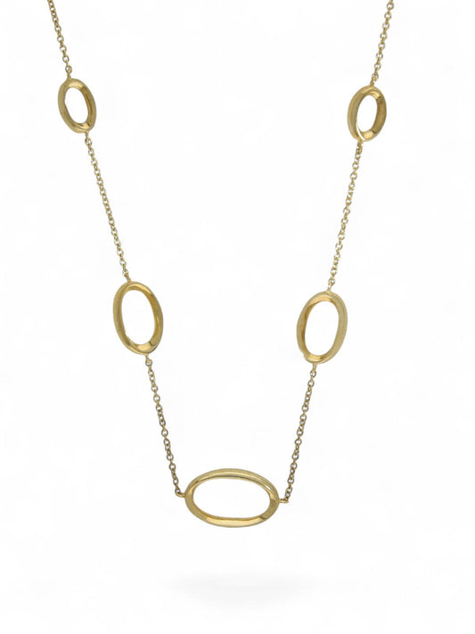 Graduated Oval Necklace in 9ct Yellow Gold