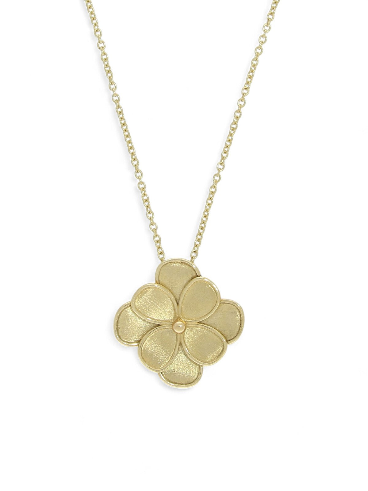 Flower Pendant Necklace in 9ct Yellow Gold