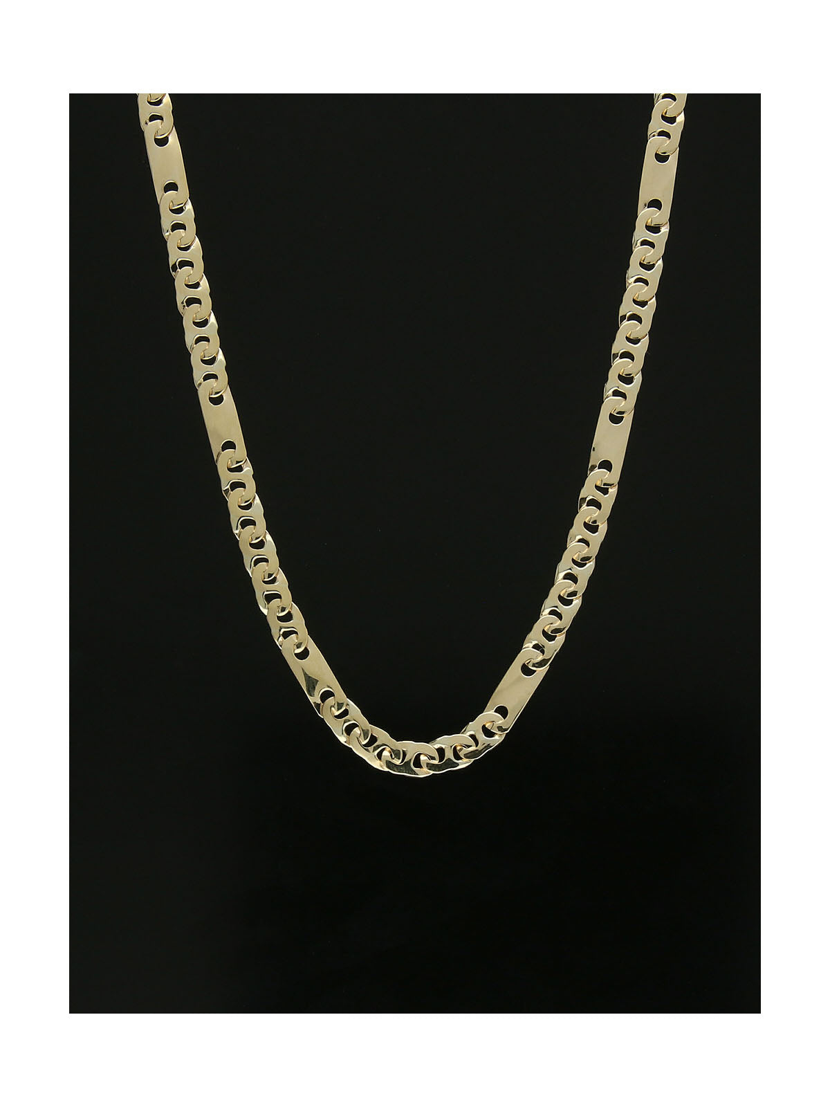 Fancy Flat Link Necklace in 9ct Yellow Gold