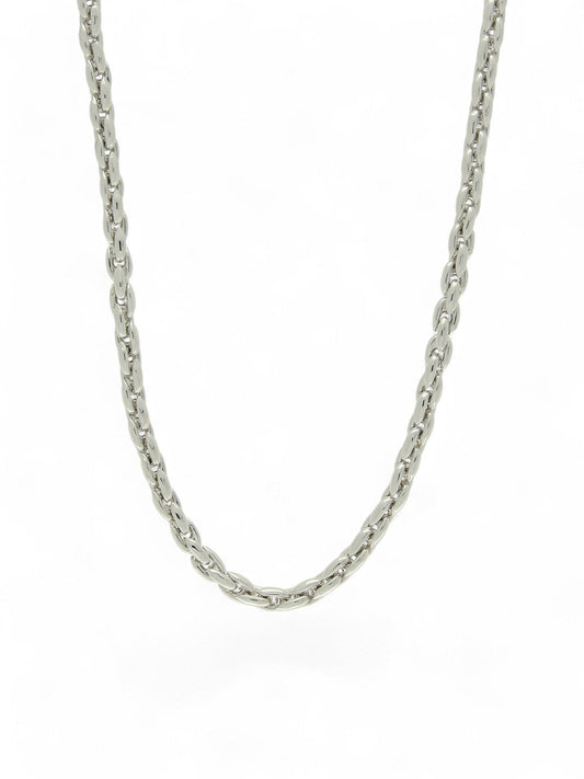 Oval Link Necklace in 9ct White Gold