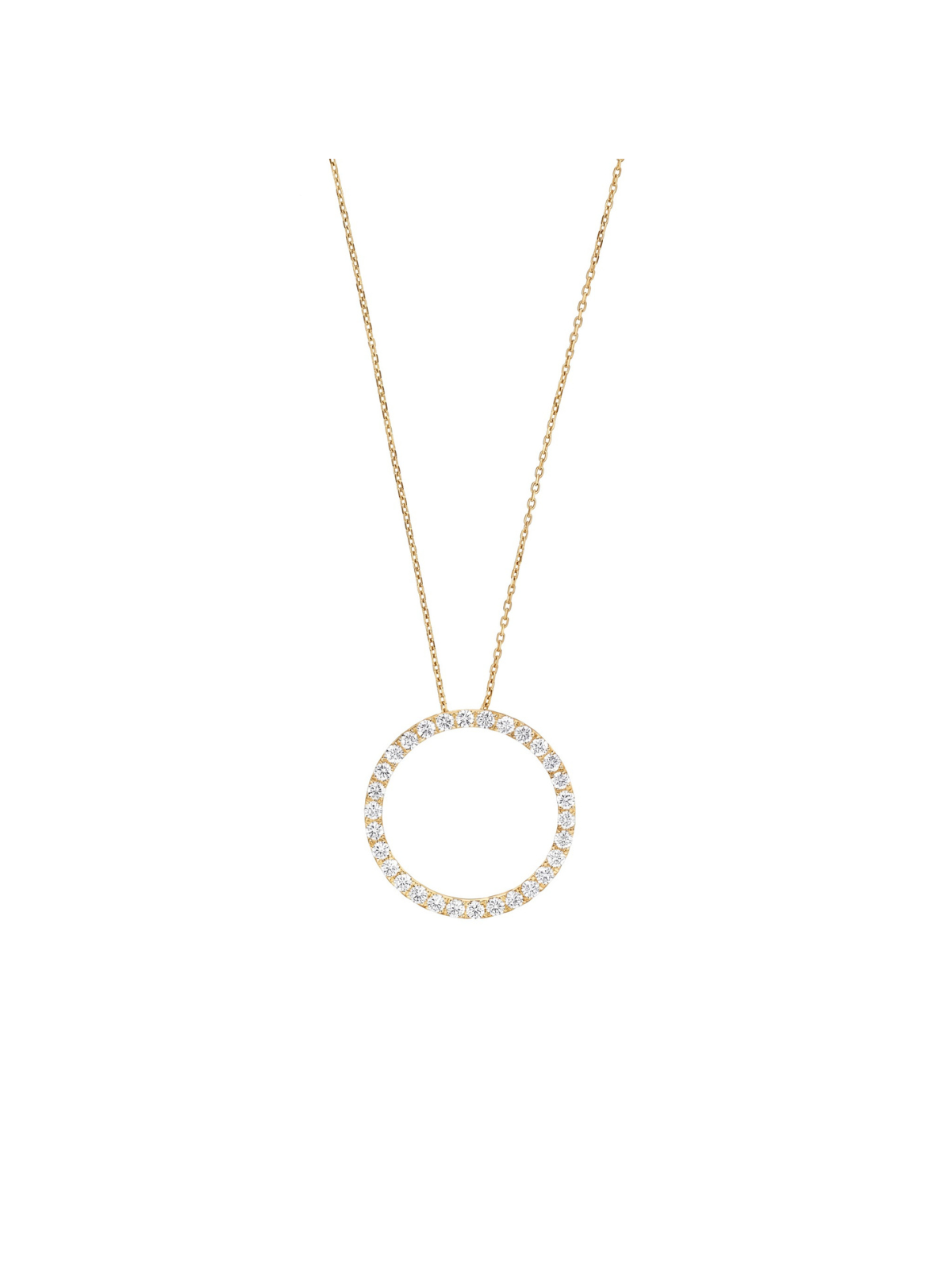 Diamond Circle Pendant with 0.50ct of Round Brilliant Diamonds in 9ct Yellow Gold