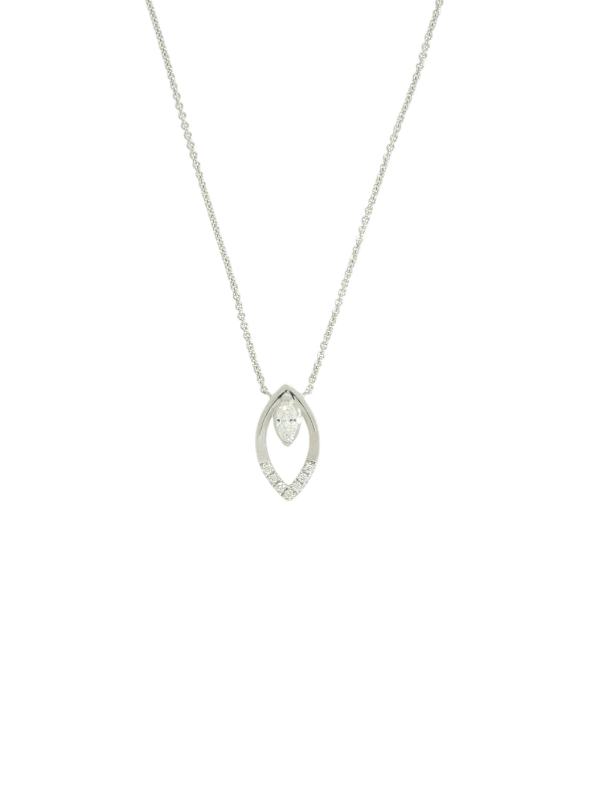 Diamond Marquise Pendant in 9ct White Gold
