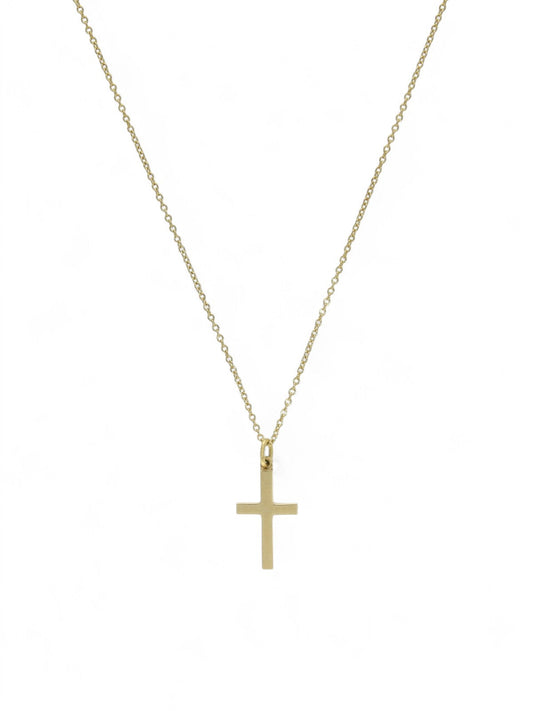 Cross Pendant Necklace 10x17mm in 9ct Yellow Gold