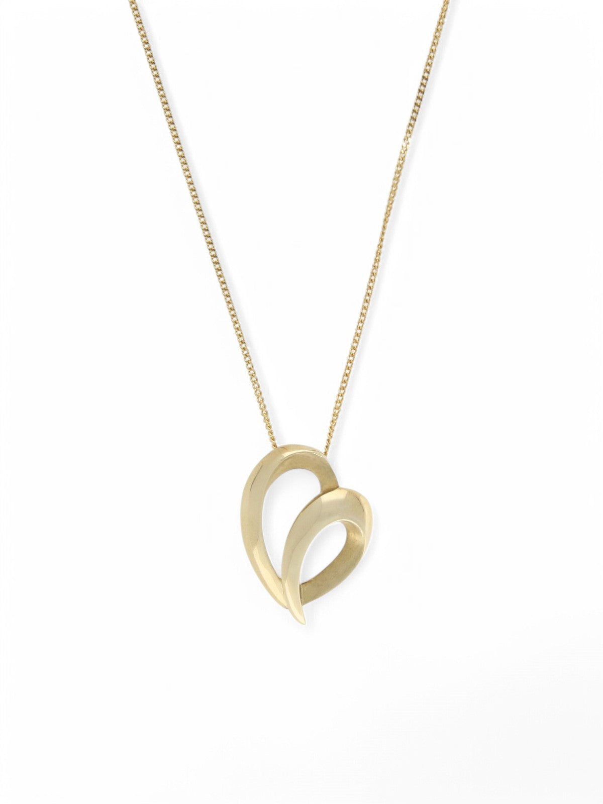 Fancy Heart Pendant Necklace in 9ct Yellow Gold