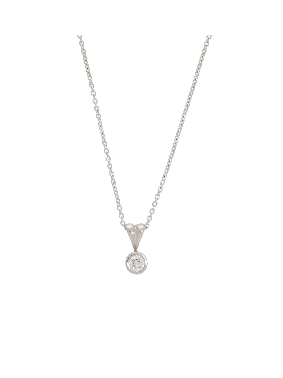 Diamond Solitaire Pendant with 0.20ct Round Brilliant Diamond in 18ct White Gold