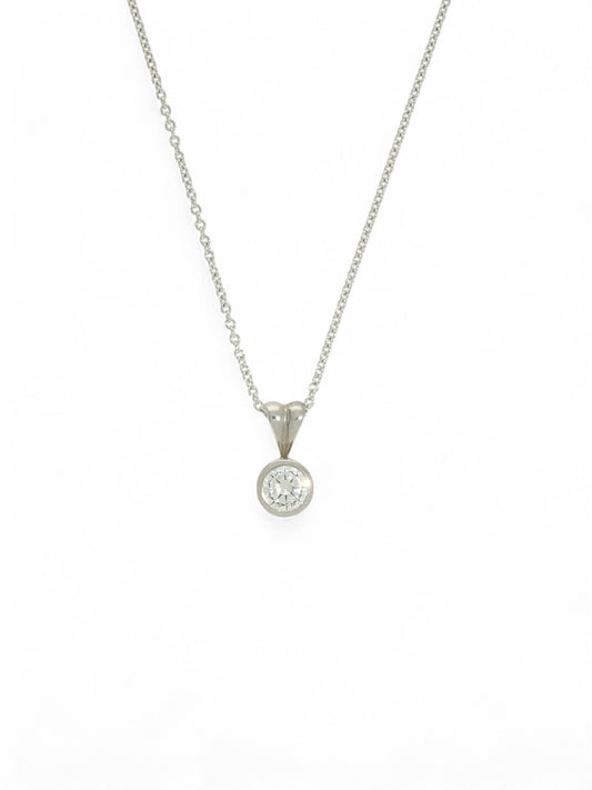 Diamond Solitaire Pendant "The Diana Collection" 0.40ct Round Brilliant Cut in 18ct White Gold
