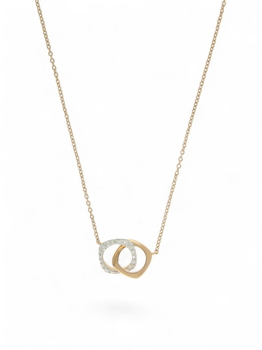 Diamond Interlocking Necklace in 18ct Rose Gold