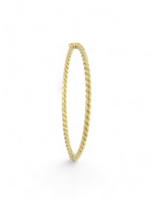 Twisted Hinged Bangle in 9ct Yellow Gold