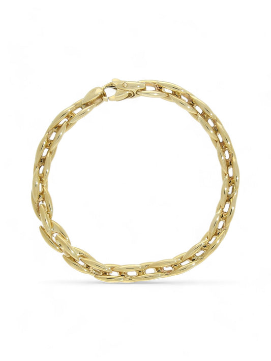Parmier Link Bracelet 19cm in 9ct Yellow Gold