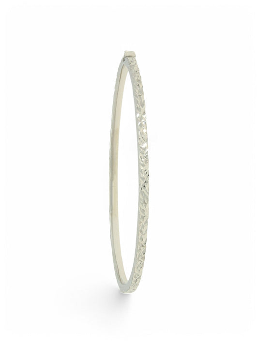 Patterned 9ct White Gold Bangle