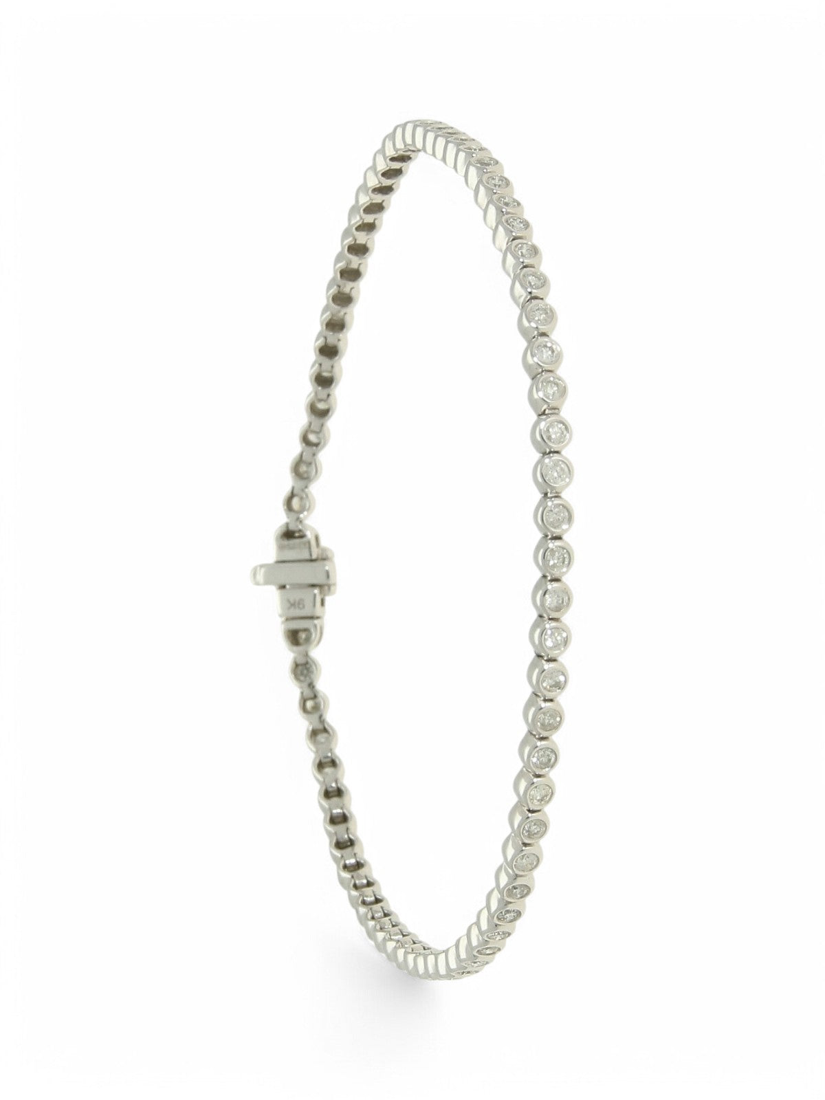 Diamond Line Bracelet 1.10ct in 9ct White Gold