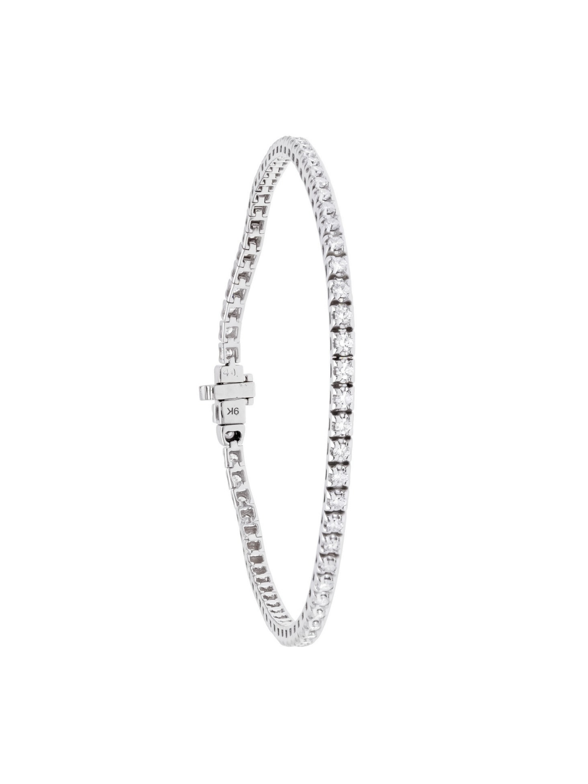 Diamond Line Bracelet with 1.01ct of Round Brilliant Diamonds in 9ct White Gold