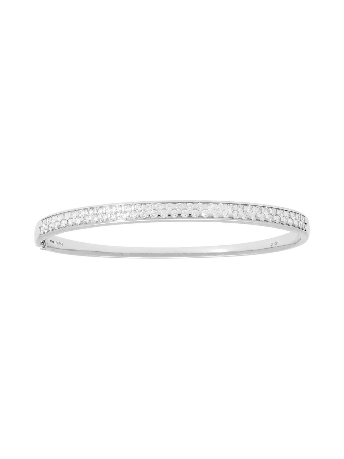 Double Row Diamond Bangle with 1.42ct of Round Brilliant Diamonds in 18ct White Gold