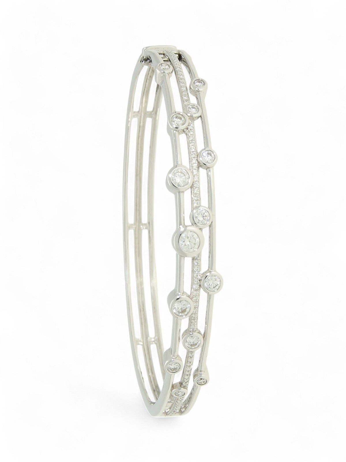 Diamond "Bubbles" Bangle in 18ct White Gold