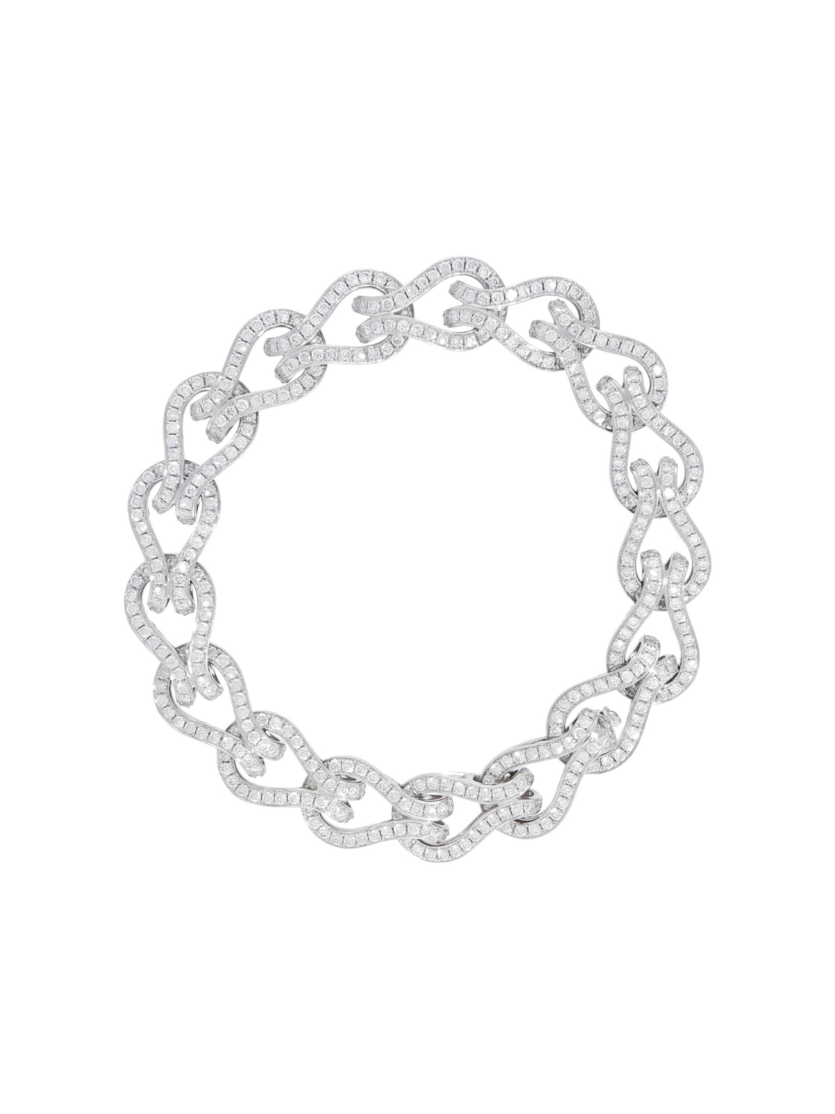 Diamond Link Bracelet with 5.10ct of Round Briliant Diamonds in 18ct White Gold