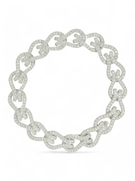 Diamond Link Bracelet 5.10ct in 18ct White Gold