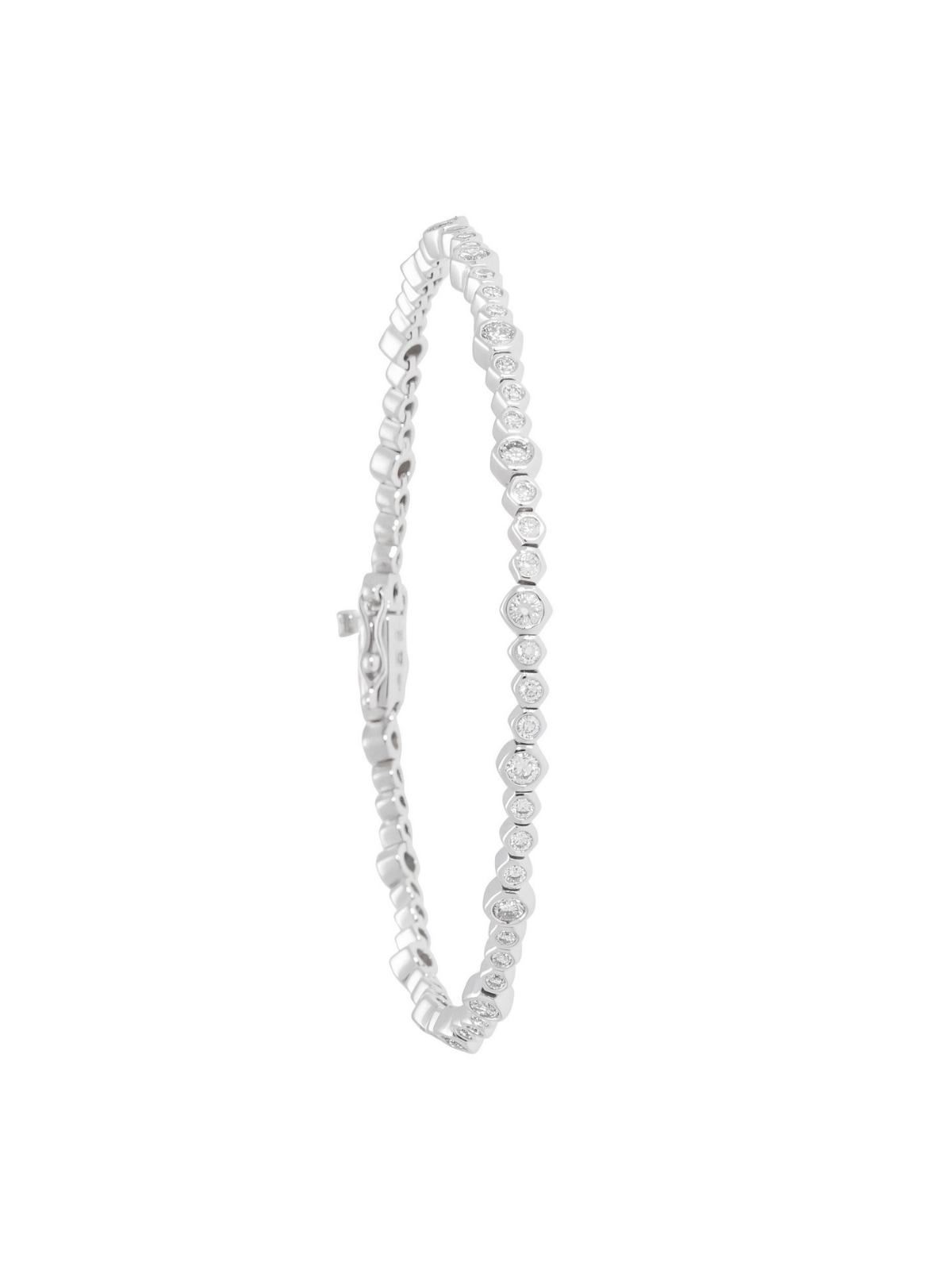 Diamond Line Bracelet with 1.67ct of Round Brilliant Diamonds in 18ct White Gold