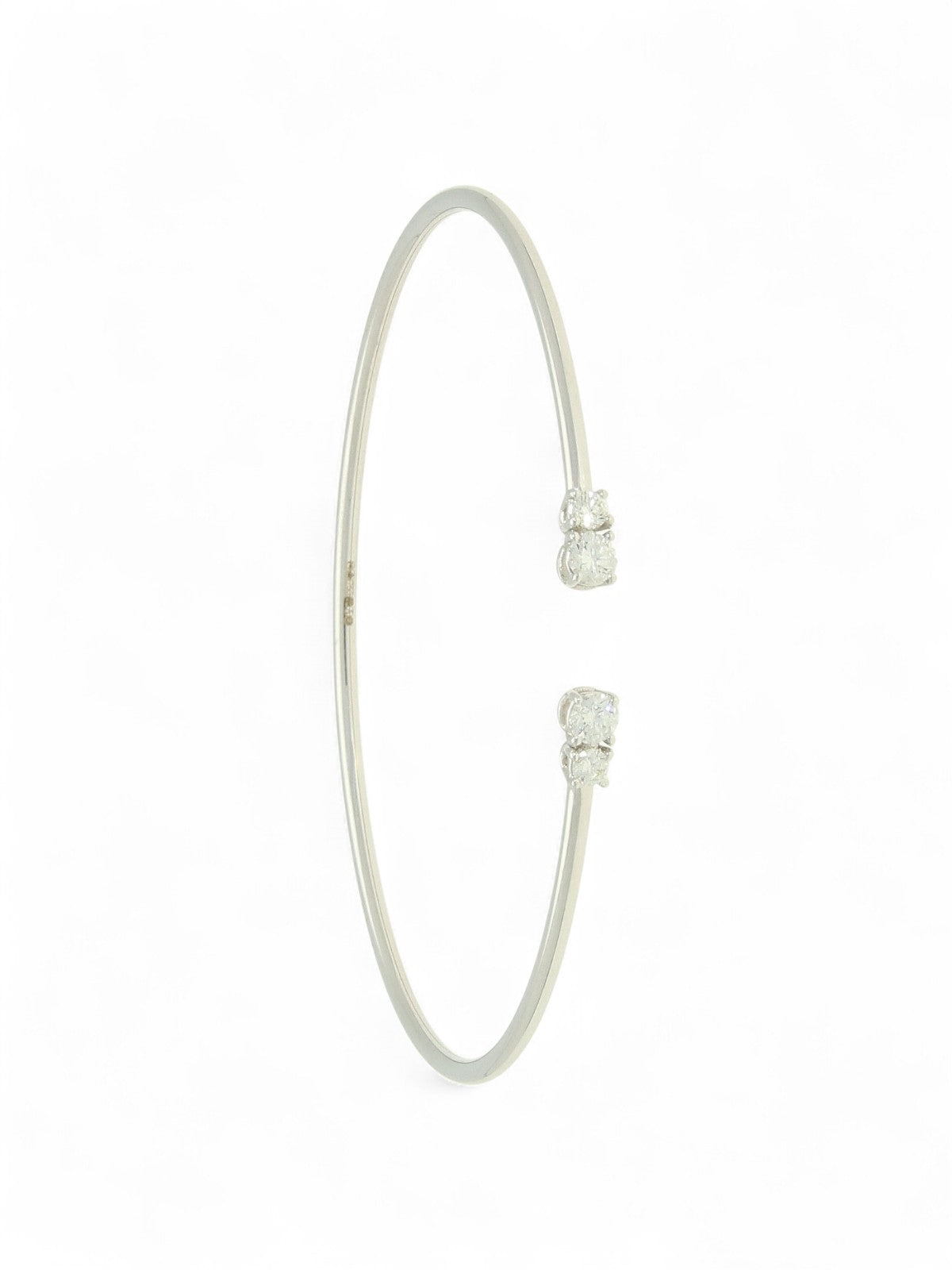 Diamond Round Brilliant Open Bangle in 18ct White Gold