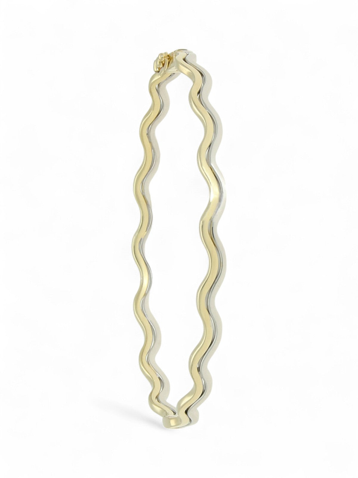 9ct Yellow & White Gold Wavy Bangle
